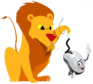 error 404 - lion holding mouse