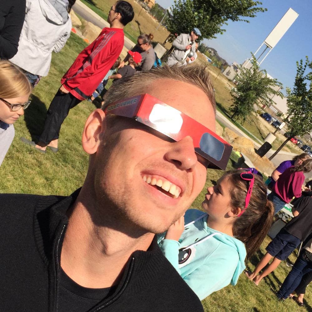 Joel Thiessen staring into the sun