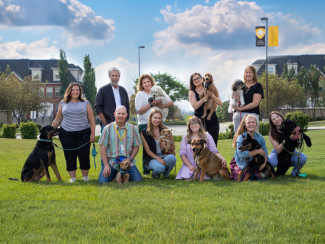 Dogs and their owners on Ambrose Campus